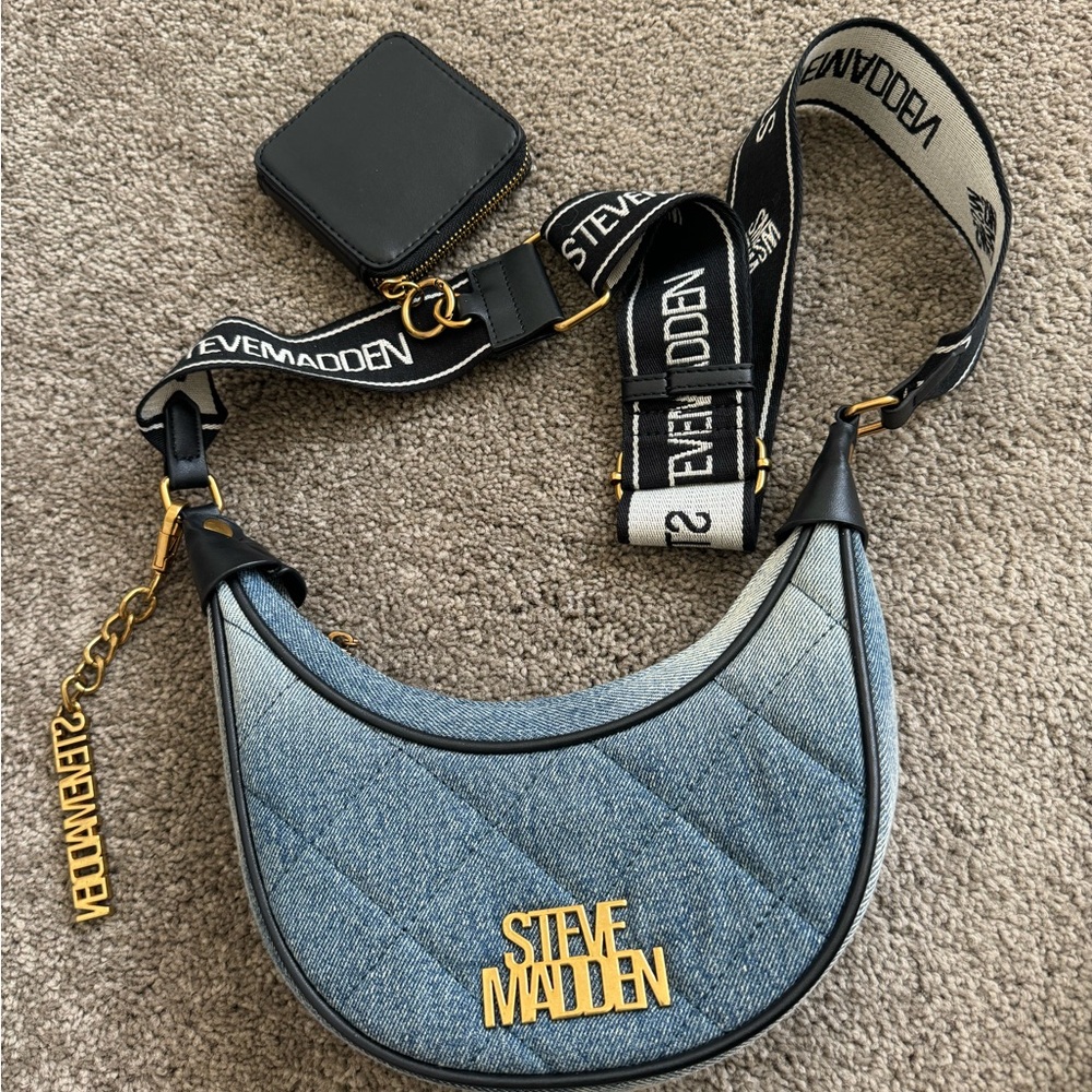 Steve Madden Blue and Black Mini Bag